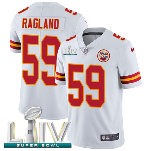 Kansas City Chiefs Nike #59 Reggie Ragland White Super Bowl LIV 2020 Youth Stitched NFL Vapor Untouchable Limited Jersey->youth nfl jersey->Youth Jersey